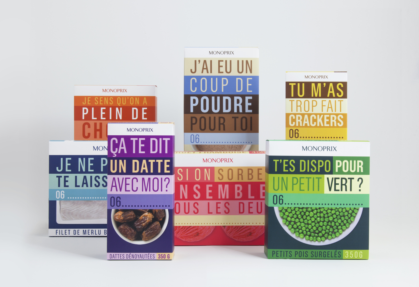 Monoprix packaging minimaliste citation tendance graphique